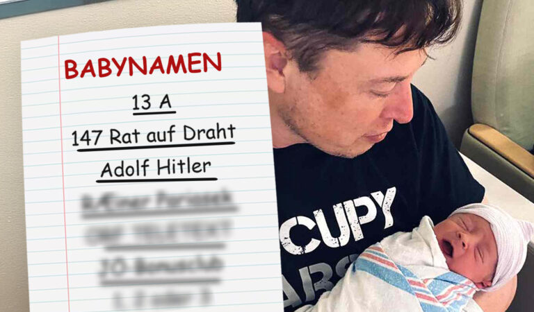 Das Bild zeigt Musk mit seinem neugeborenen Kind.