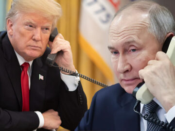 Das Bild zeigt Trump und Putin am Telefon.