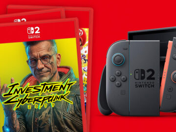 Das Bild zeigt das Spiel "Investment-Cyberpunk 2077" und die neue Nintendo Switch 2.