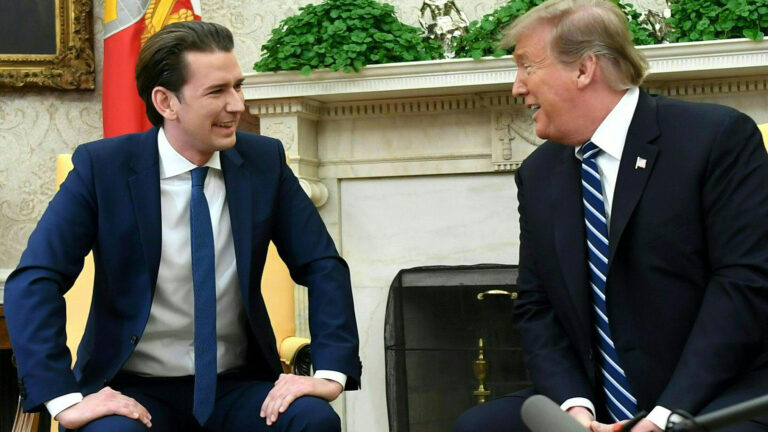 Das Bild zeigt Sebastian Kurz und Donald Trump.