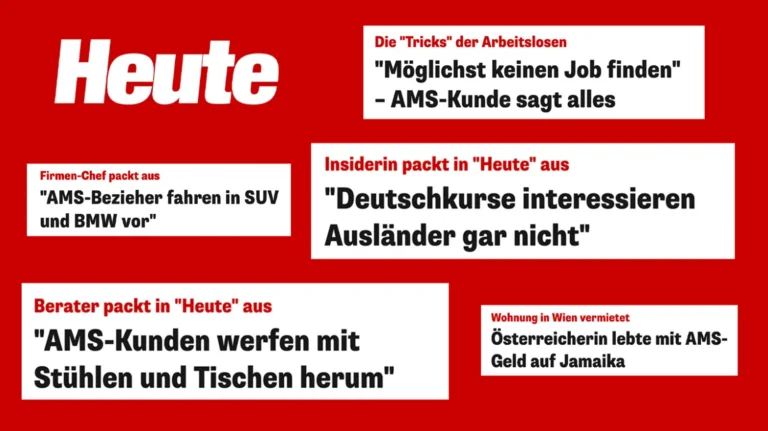Collage von Heute-Schlagzeilen