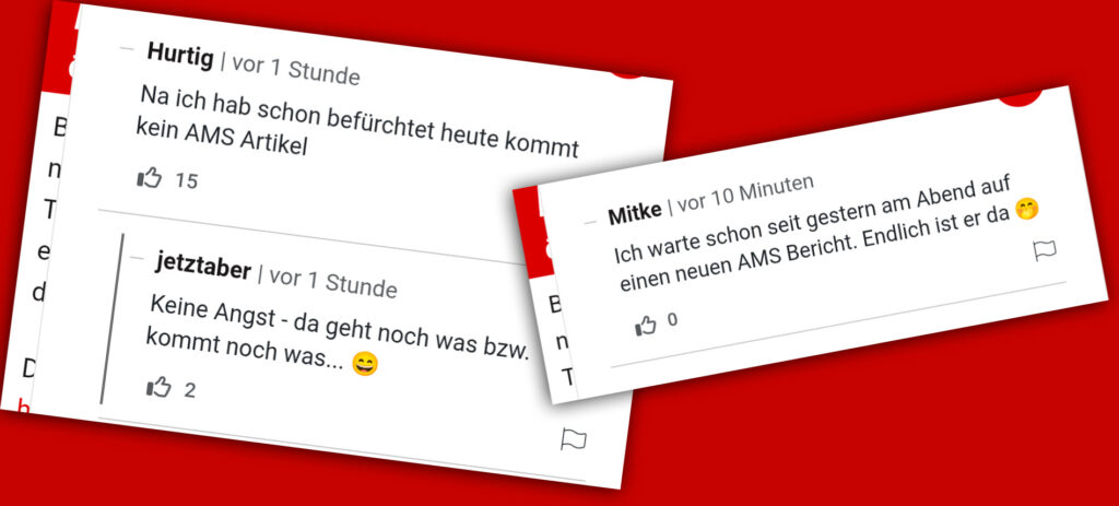 Leser, die sich über die Artikel der Heute lustig machen