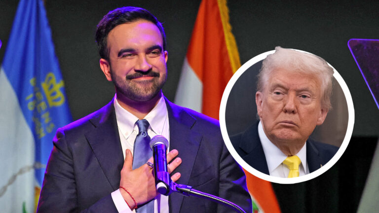 Zohran Mamdani, daneben Trump
