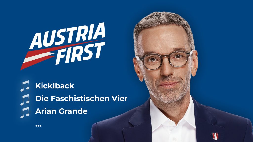 Kickl mit Austria-First-Logo