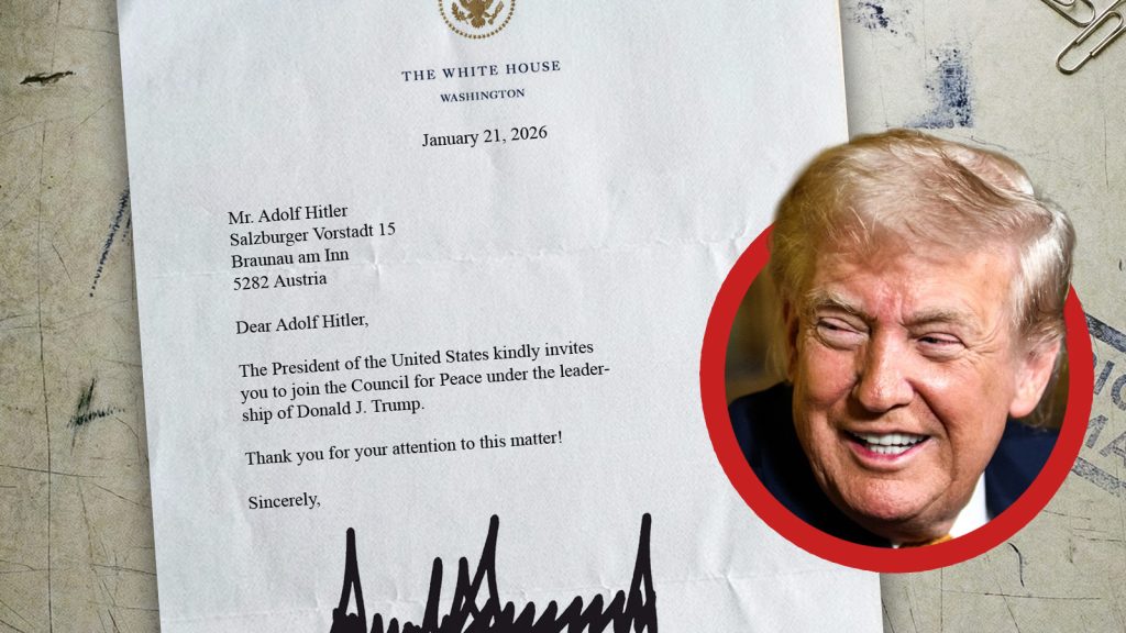 Trumps Brief, daneben Trump