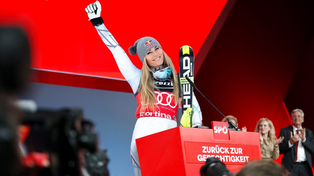 Lindsey Vonn hält eine Rede beim SPÖ-Parteitag