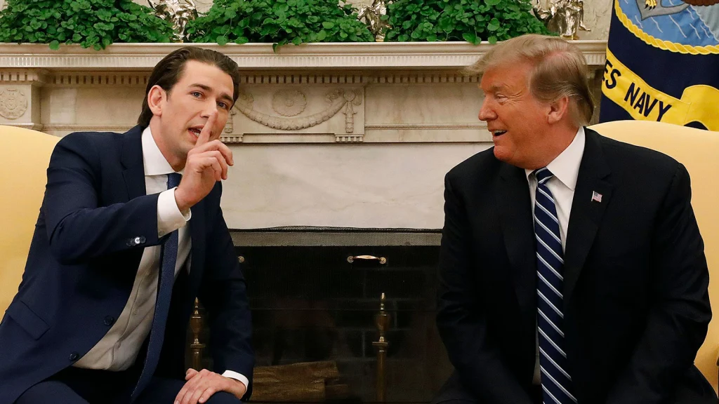 Das Bild zeigt Trump und Kurz im Oval Office.
