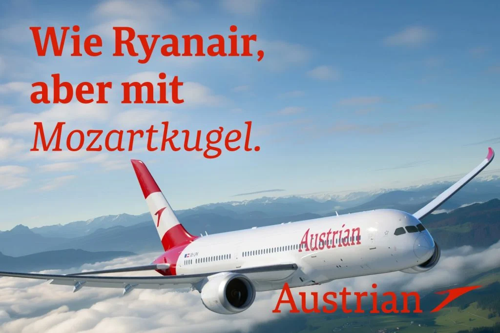 Wie Ryanair, aber mit Mozartkugel.