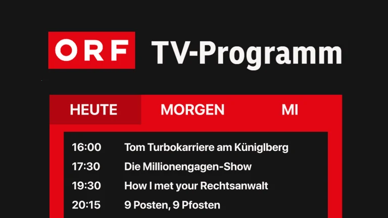 Das Bild zeigt einen Screenshot des ORF TV-Programms.