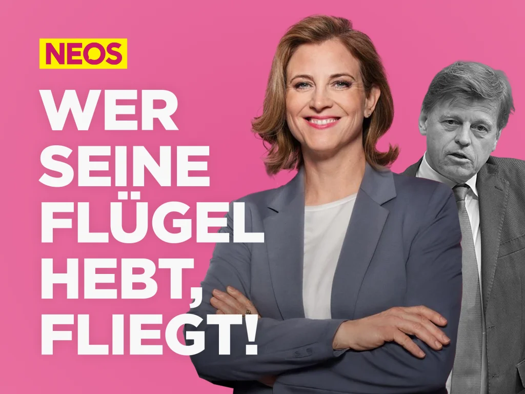 Sujet-Text: "Wer seine Flügel hebt, fliegt!"