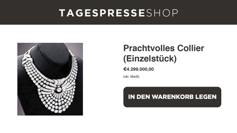 Collier im Tagespresse-Shop
