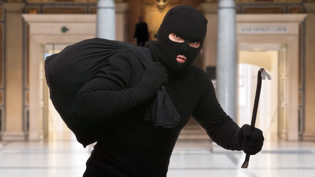 Das Bild zeigt einen Einbrecher im MAK.