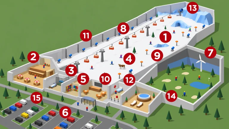 Das Bild zeigt den Lageplan der neuen Skihalle.